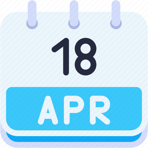 Calendar, april, eighteen, date, monthly, time, and icon - Download on Iconfinder