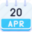 calendar, april, twenty, date, monthly, time, and, month, schedule 