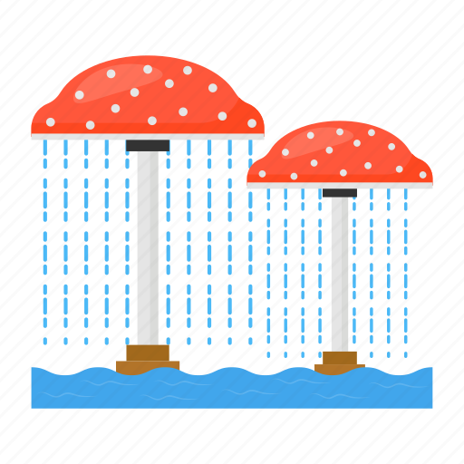 Water park, fountain, park decor, aqua park, water land icon - Download on Iconfinder