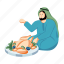 eating chicken, arab man, muslim man, arab meal, arabian lunch 