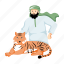 arab pet, arab man, muslim man, tiger pet, pet lover 