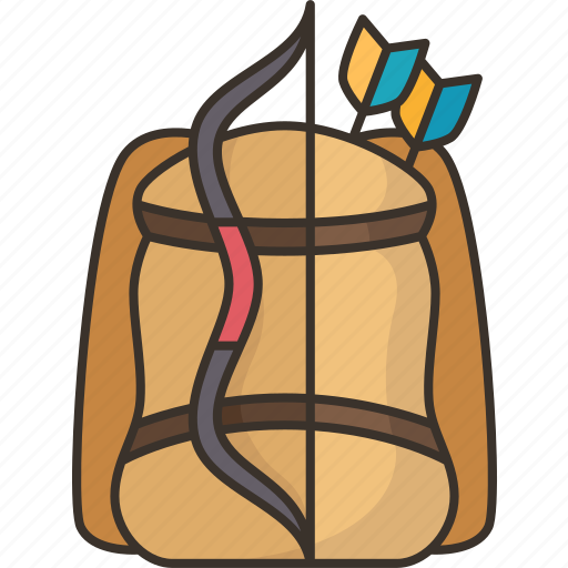 Backpack, arrows, bow, carry, archer icon - Download on Iconfinder