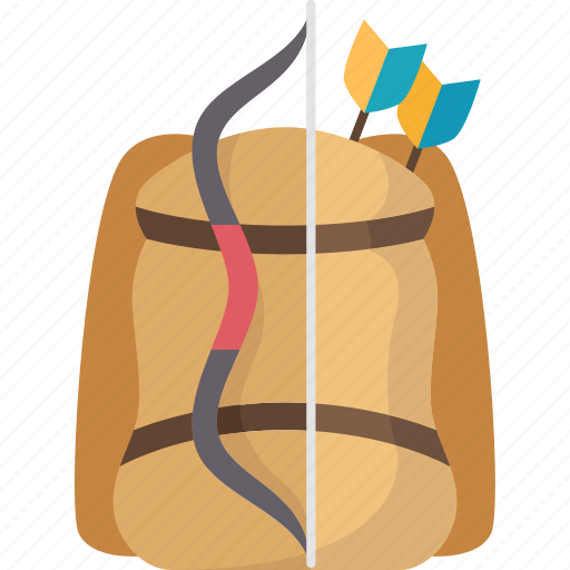 Backpack, arrows, bow, carry, archer icon - Download on Iconfinder