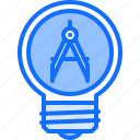 idea, compass, light, bulb, architect, agency
