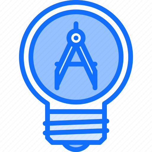 Idea, compass, light, bulb, architect, agency icon - Download on Iconfinder