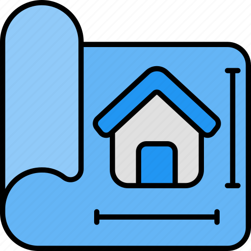 Blueprint, house, home, building, architect, development, document icon - Download on Iconfinder