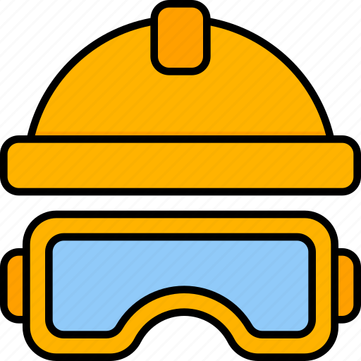Helmet, safety, glasses, construction, protection, equipment, security icon - Download on Iconfinder