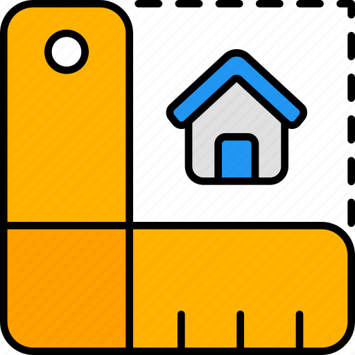 Measure, ruler, measuring, square, architect, house, home icon - Download on Iconfinder