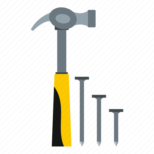 Carpentry, construction, equipment, hammer, nails, tool, work icon - Download on Iconfinder