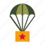 airdrop, box, delivery, package, parachute, help, solidarity, weapon 
