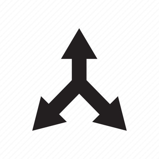 Arrow, crossroads, cursor, direction, junction, three ways, way icon - Download on Iconfinder