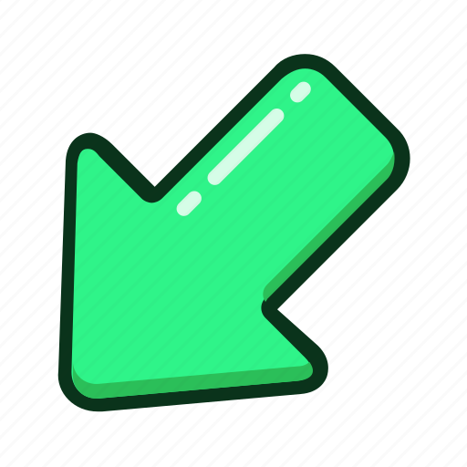 Arrow, left, lower, arrows, direction icon - Download on Iconfinder