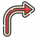 turn, right, symbol, direction, sign, arrows