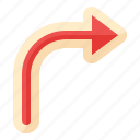 turn, right, symbol, direction, sign, arrows