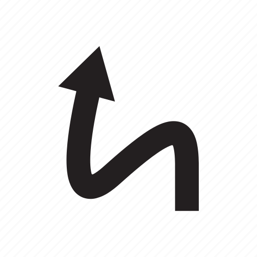 Arrow, cursor, curve, direction, up, way, zigzag icon - Download on Iconfinder
