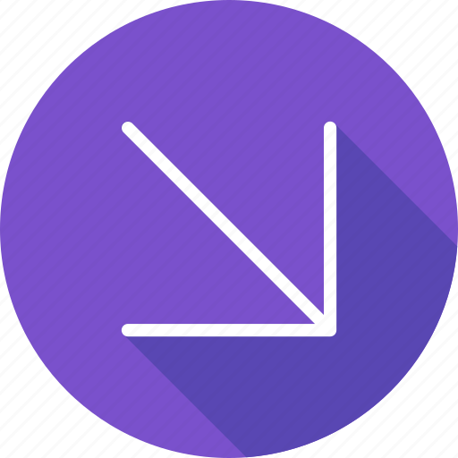Arrow, direction, directional, pointer, diagonal, down, right icon - Download on Iconfinder
