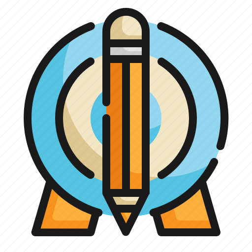 Arrow, pencil, dartboard, focus, target icon icon - Download on Iconfinder