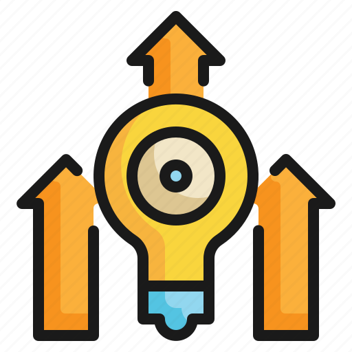 Growth, arrow, bulb, focus, target icon icon - Download on Iconfinder