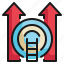 ladder, growth, arrow, goal, focus, target icon 