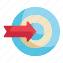 arrow, aim, goal, marketing, target icon