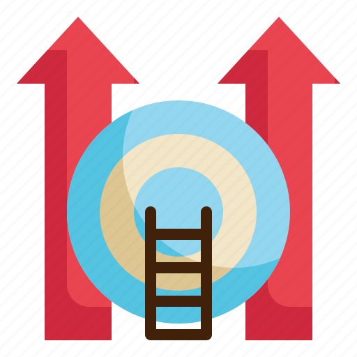 Ladder, growth, arrow, goal, focus, target icon icon - Download on Iconfinder