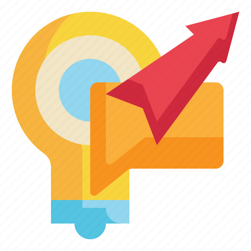 Plan, bulb, growth, arrow, target, goal icon - Download on Iconfinder