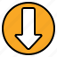 down, arrow, arrows, direction, download, pointer, sign 