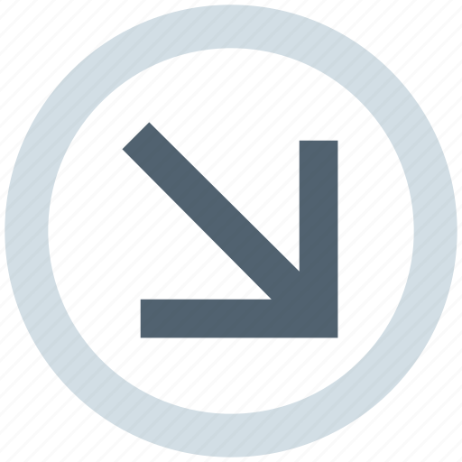 Arrow, circle, down right, forward, material icon - Download on Iconfinder