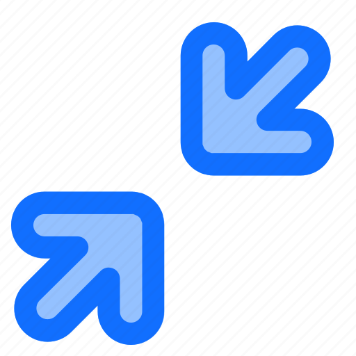 Iconset, arrows, blue, minimize, sign icon - Download on Iconfinder