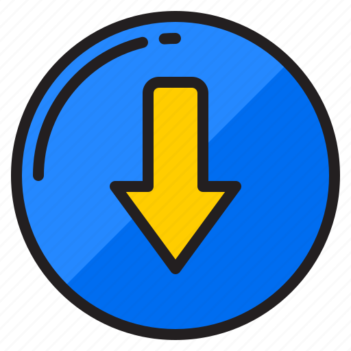 Down, arrow, direction, button, pointer icon - Download on Iconfinder