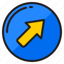 top, right, arrow, direction, button, pointer