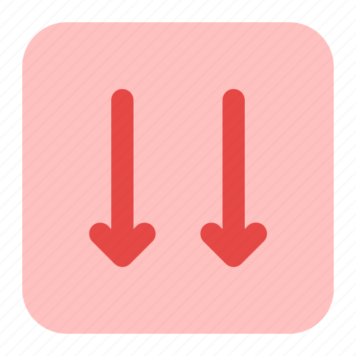Arrow, down, direction, arrows, double arrows icon - Download on Iconfinder