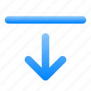 arrow, bar, down, direction, navigation, position