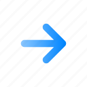 arrow, right, short, direction, navigation, position