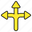 directional, paths, three, way, road, sign, arrows 