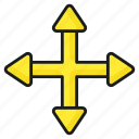 directional, paths, four, way, road, sign, arrows
