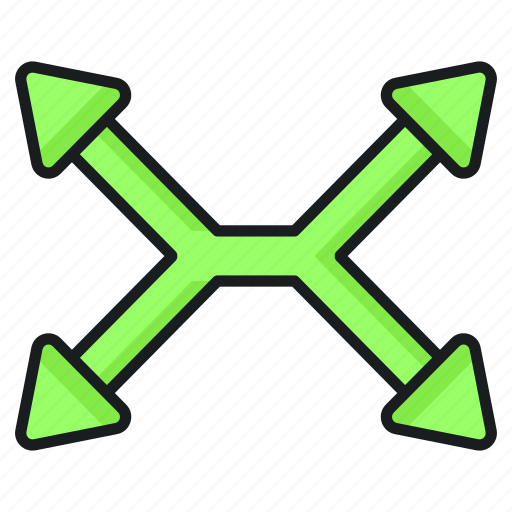 Split, arrow, four, way, direction, option, decision icon - Download on Iconfinder