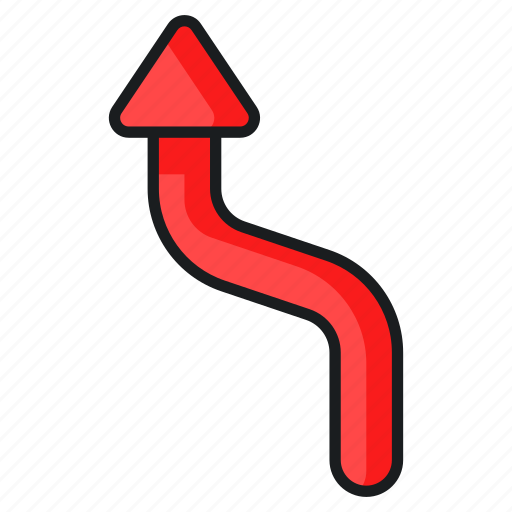 Curve, arrow, zigzag, traffic, bypass, direction, navigation icon - Download on Iconfinder