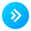 chevron, right, double, arrow 