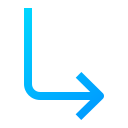 turn, right, down, bottom, direction, arrow