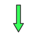 arrow pointing down, arrow, down, business, down arrow, arrow icon, loss graph, technology