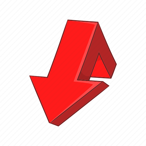 Arrow, broken, cartoon, direction, down, shape, turn icon - Download on Iconfinder