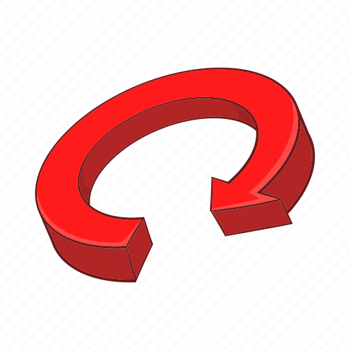 Arrow, cartoon, circle, circular, direction, recycling, red icon - Download on Iconfinder
