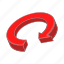 arrow, cartoon, circle, circular, direction, recycling, red 
