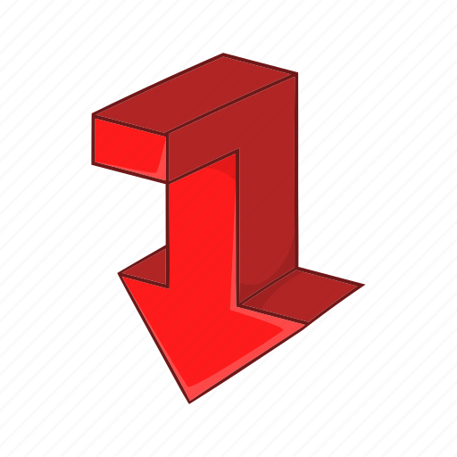 Arrow, broken, cartoon, direction, down, sign, turn icon - Download on Iconfinder