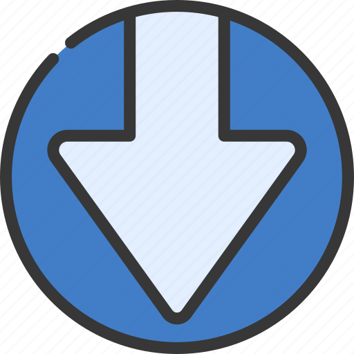 Circle, down, arrow, pointer, point, direction, downward icon - Download on Iconfinder