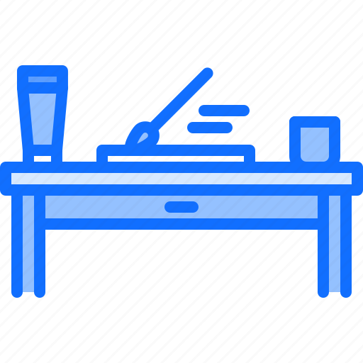 Table, paint, canvas, tube, water, art, artist icon - Download on Iconfinder