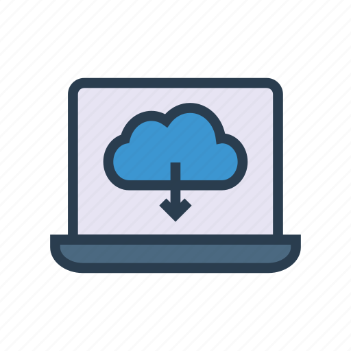 Cloud Computer Download Laptop Storage Icon Download On Iconfinder