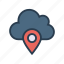cloud, gps, location, map, pin 