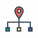 connection, location, map, network, pin